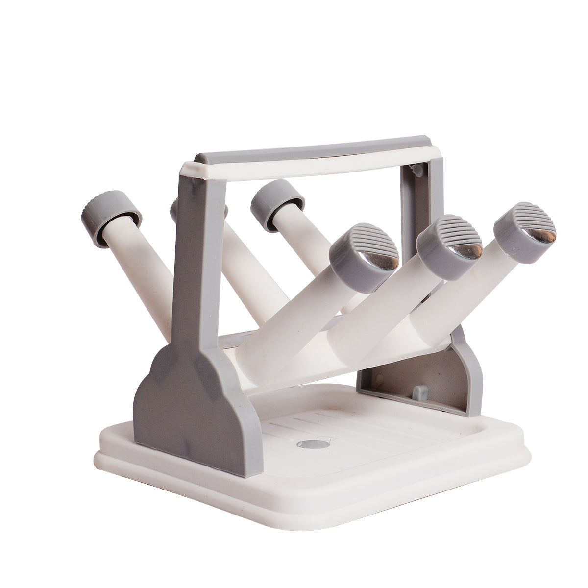1pc Glass Stand Holder – Grey & Beige Cup Drying Rack for Kitchen - Image 2