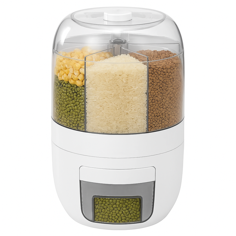 9KG Rice & Grain Dispenser – Multi-Section Airtight Storage Container