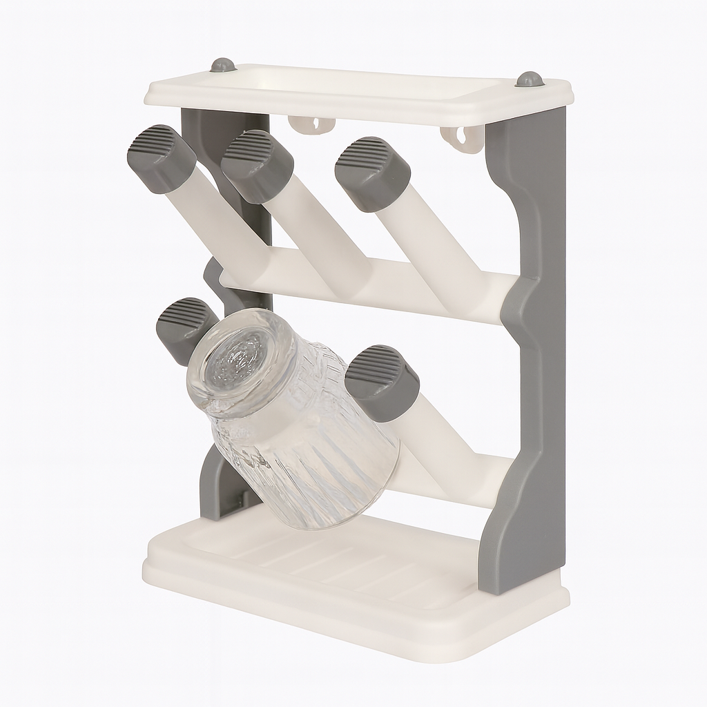 1pc Glass Stand Holder – 6 Cup Drying Rack for Kitchen. - Image 4